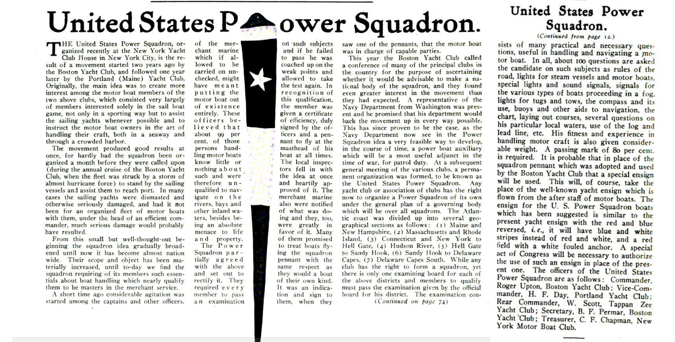 United States Power Squadron 1914